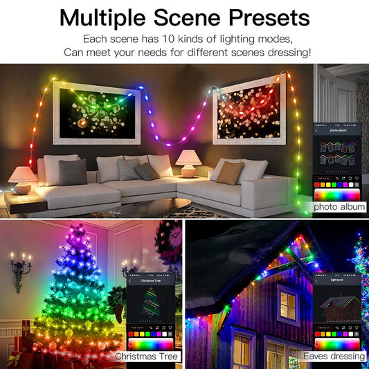 RGB LED Music Light String – Bluetooth, USB, Dream Color